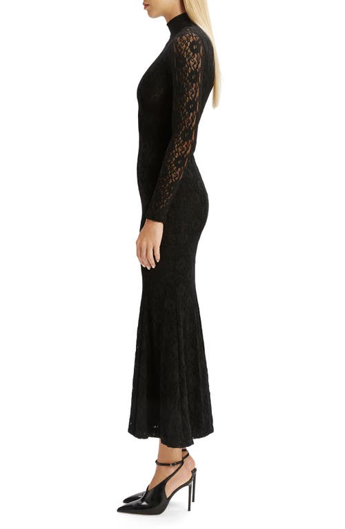 Bardot Harlyn Long Sleeve Lace Maxi Dress In Black