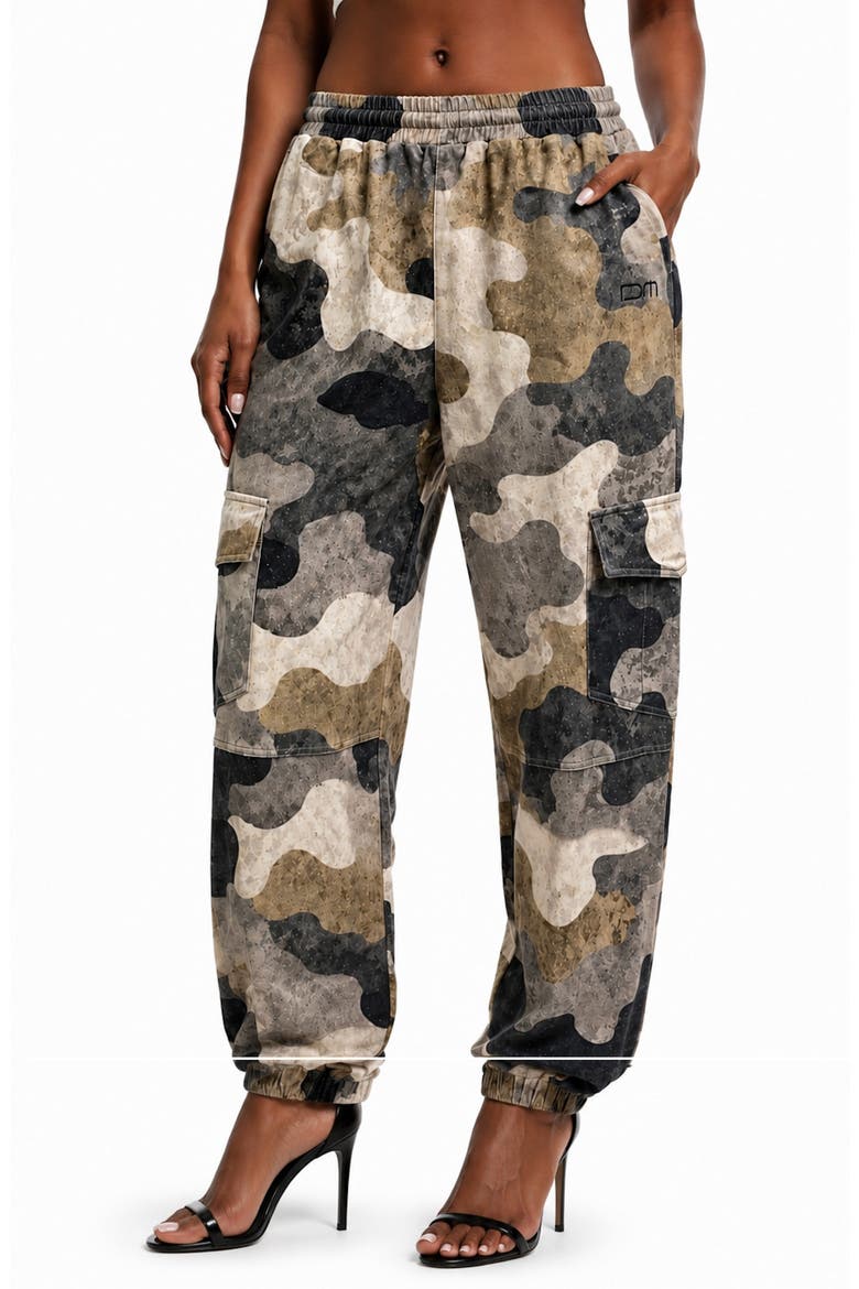 Camo Cargo Joggers, Main, color, BLACK