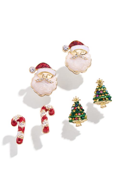 BaubleBar Tis the Season Set of 3 Stud Earrings in Multi 