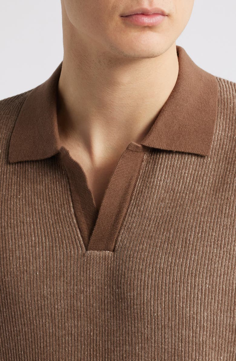 Percival Tivoli Cotton Polo Sweater, Alternate, color, Brown