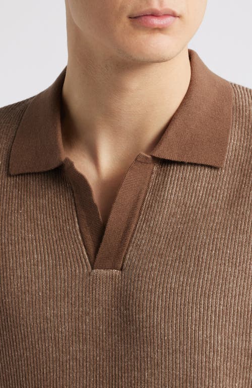 Percival Tivoli Cotton Polo Sweater In Brown