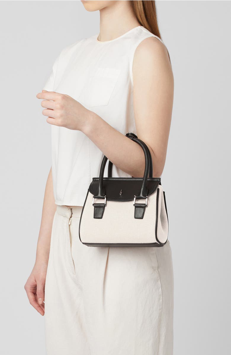 behno Mini Coco Canvas & Leather Satchel, Alternate, color, Sand/ Black