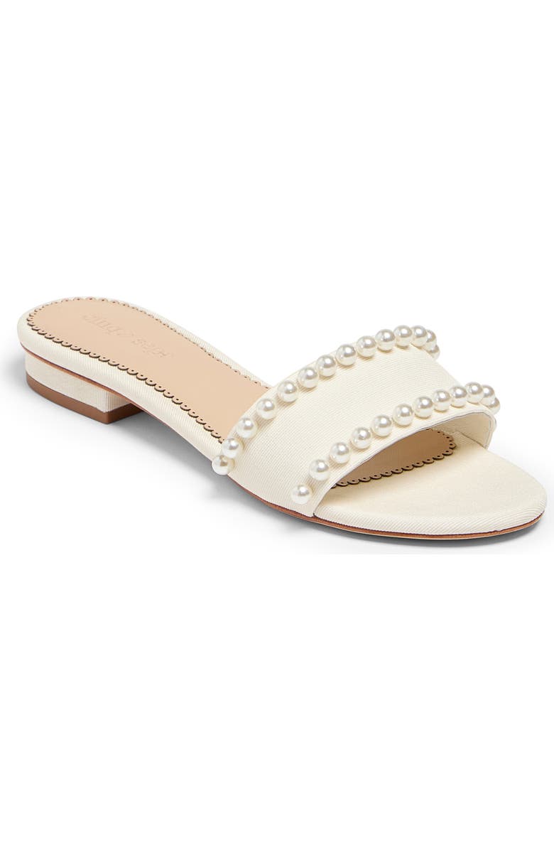 Cinq à Sept Finley Pearly Embellished Slide Sandal, Main, color, Ivory
