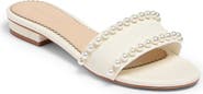 Cinq à Sept Finley Pearly Embellished Slide Sandal