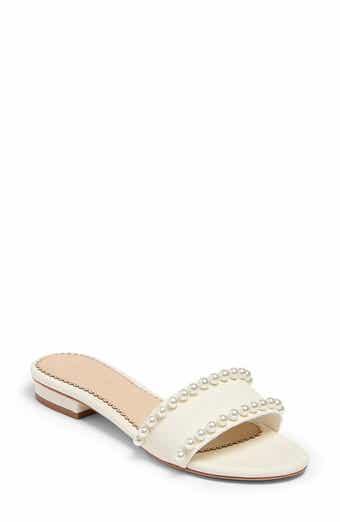 Cinq à Sept Finley Pearly Embellished Slide Sandal