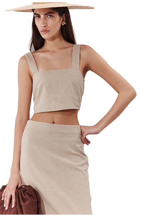 Terra Square Neck Crop Top Cover-Up