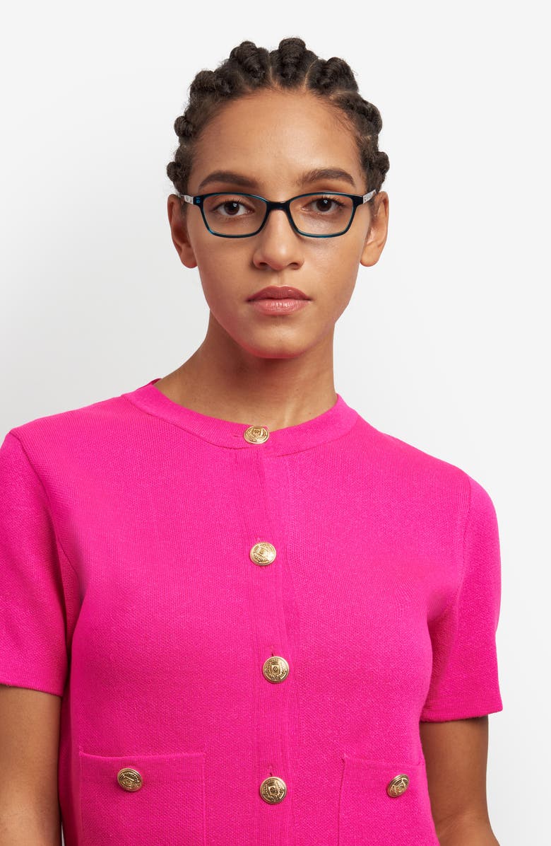 Kate Spade New York agnessa 49mm rectangular reading glasses, Alternate, color, Green