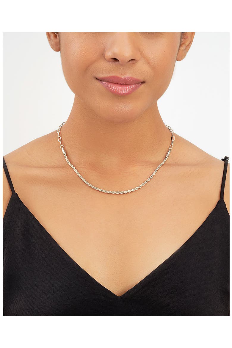 Rope Twist Chain Necklace, Alternate, color, SILVER