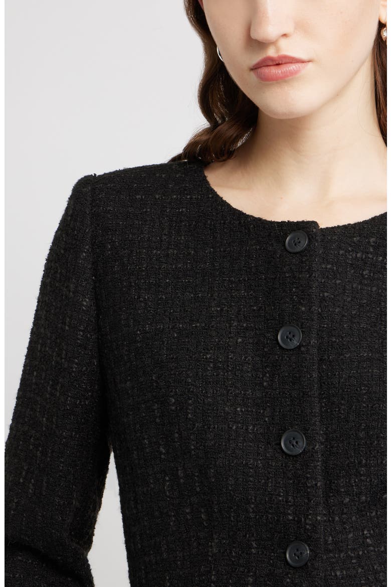 Cutaway Tweed Jacket, Alternate, color, BLACK