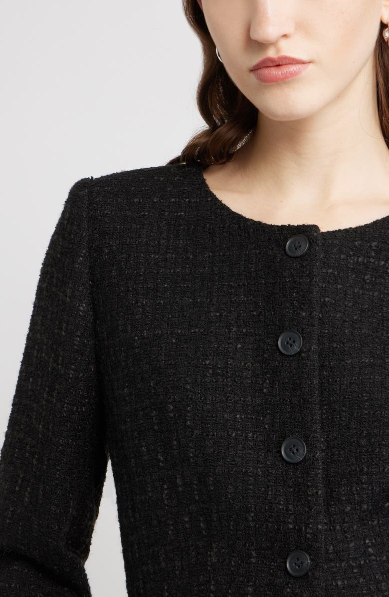Nordstrom Cutaway Tweed Jacket, Alternate, color, Black