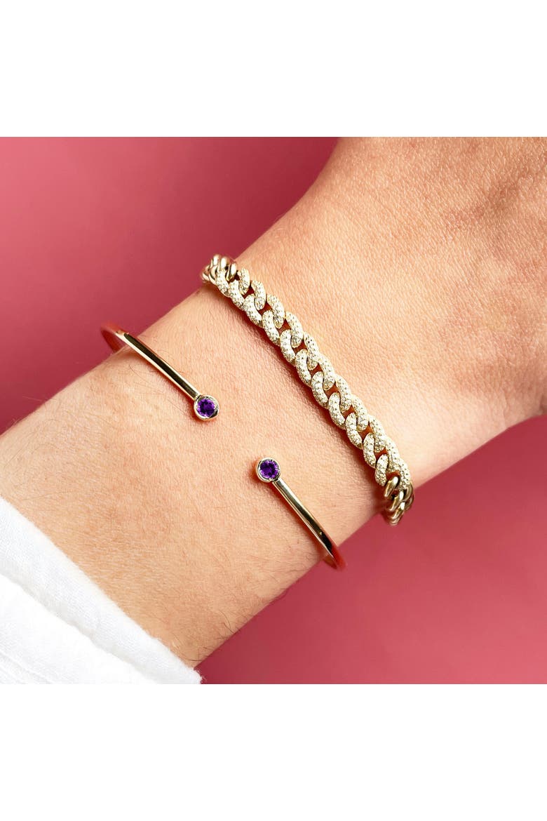Amethyst Open Cuff Bangle, Alternate, color, Amethyst