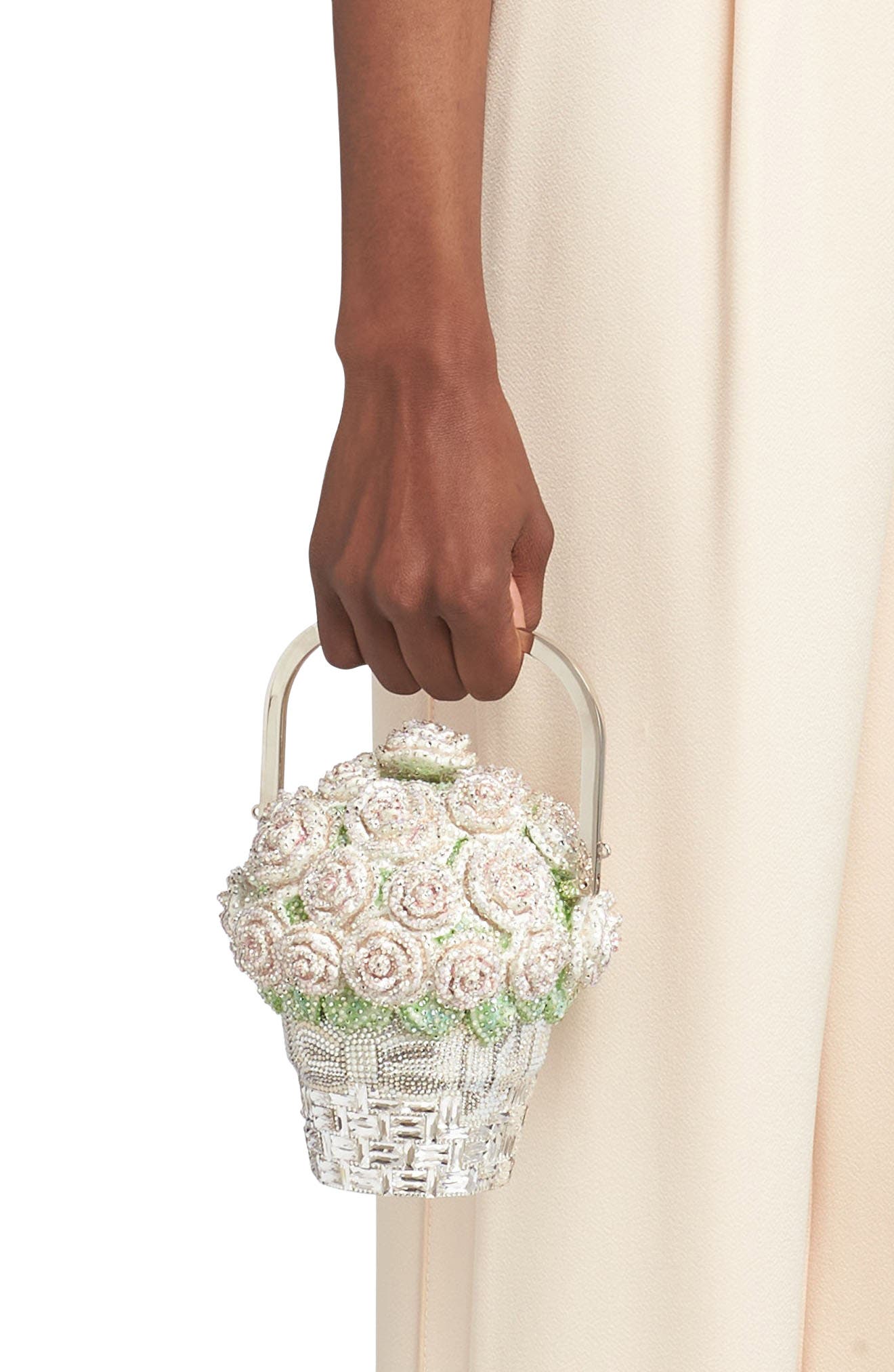 JUDITH LEIBER COUTURE Basket of Roses Crystal Embellished Clutch, Alternate, color, 