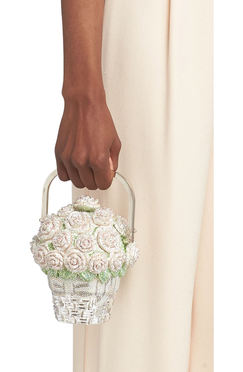 JUDITH LEIBER COUTURE Basket of Roses Crystal Embellished Clutch, Alternate, color,