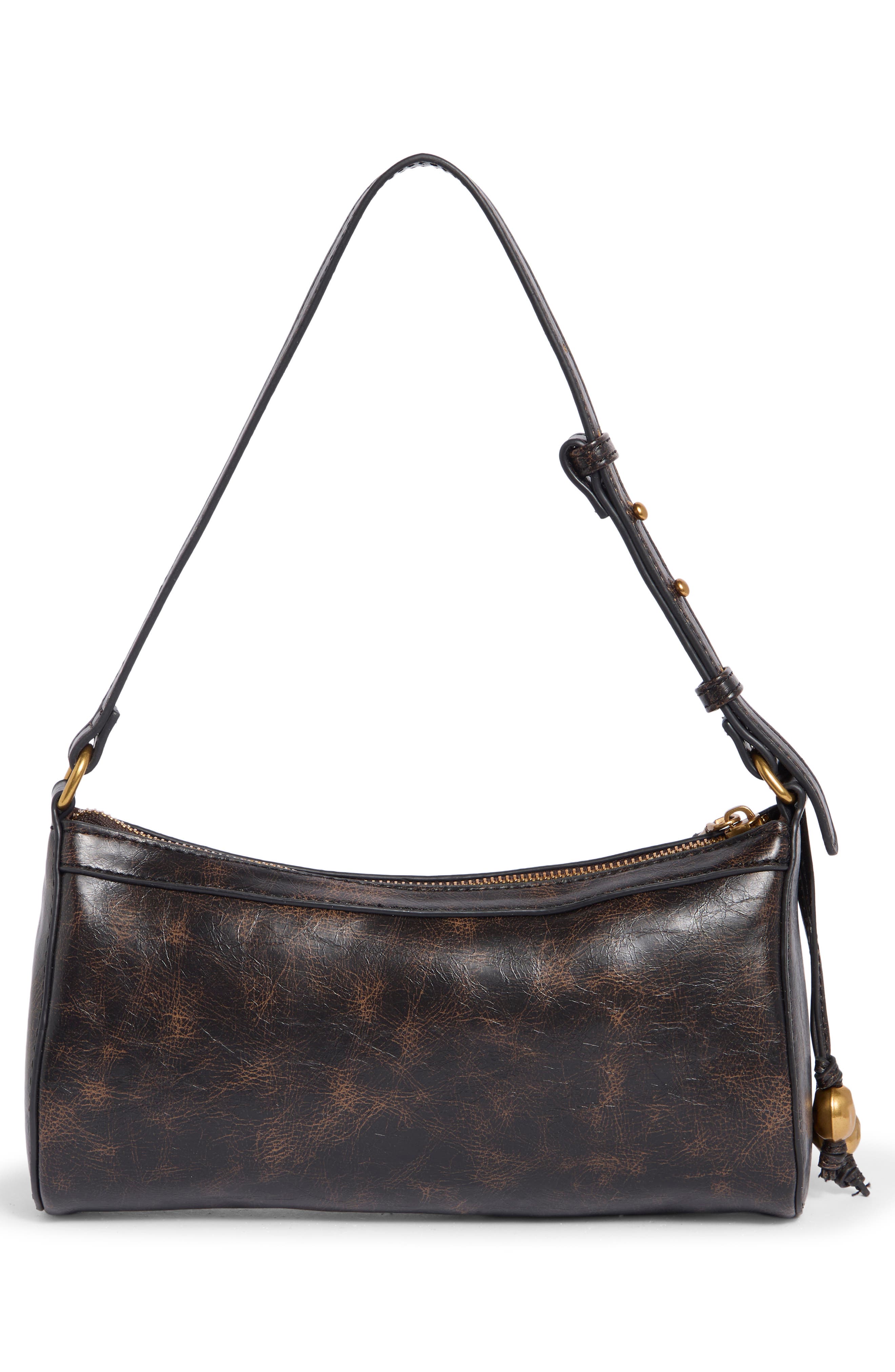Blowen Faux Leather Baguette Bag, Alternate, color, MULTI BROWN PATCHWORK