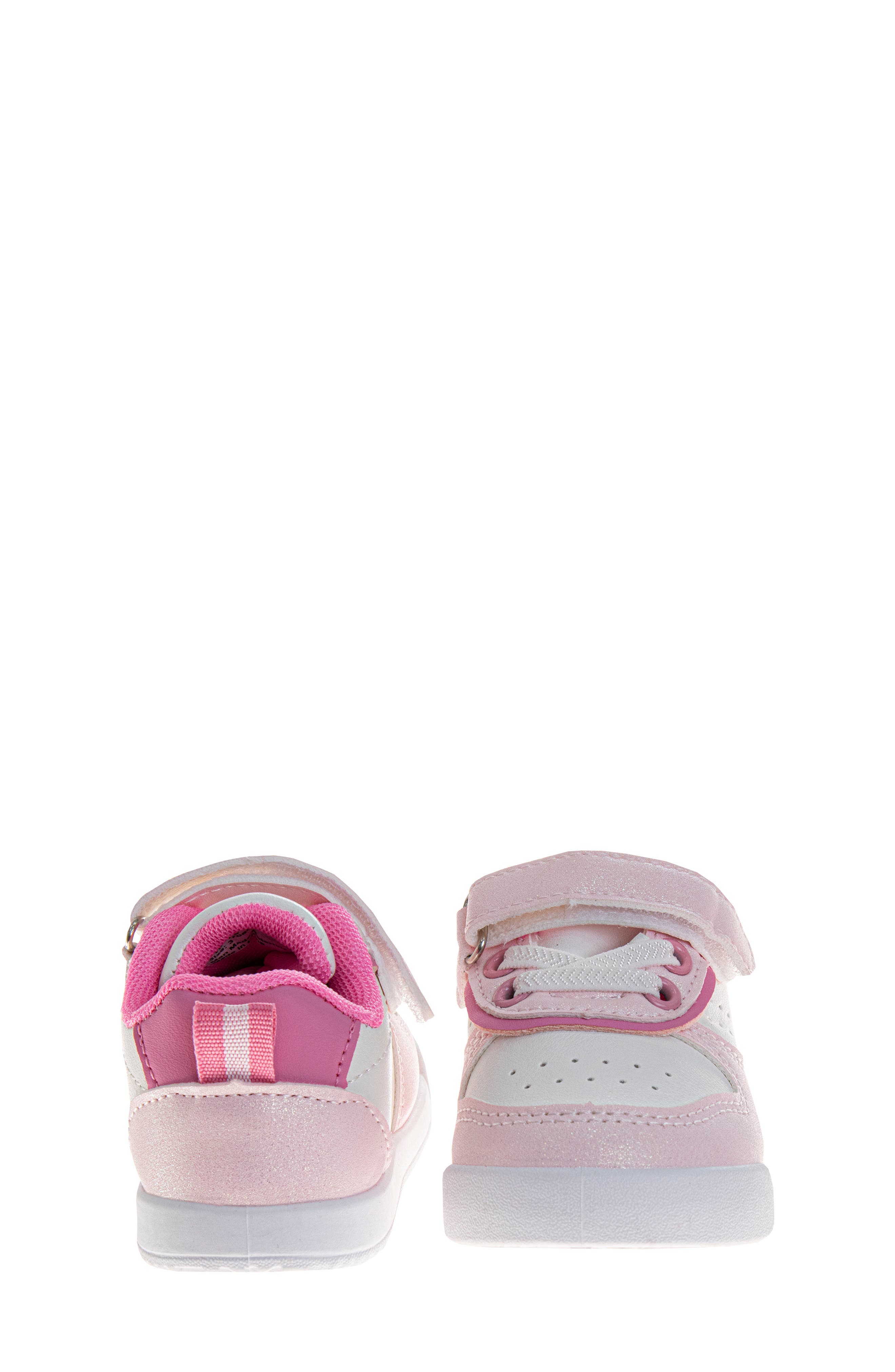 JOSMO Kids' Metallic Low Top Sneaker, Alternate, color, White/Pink