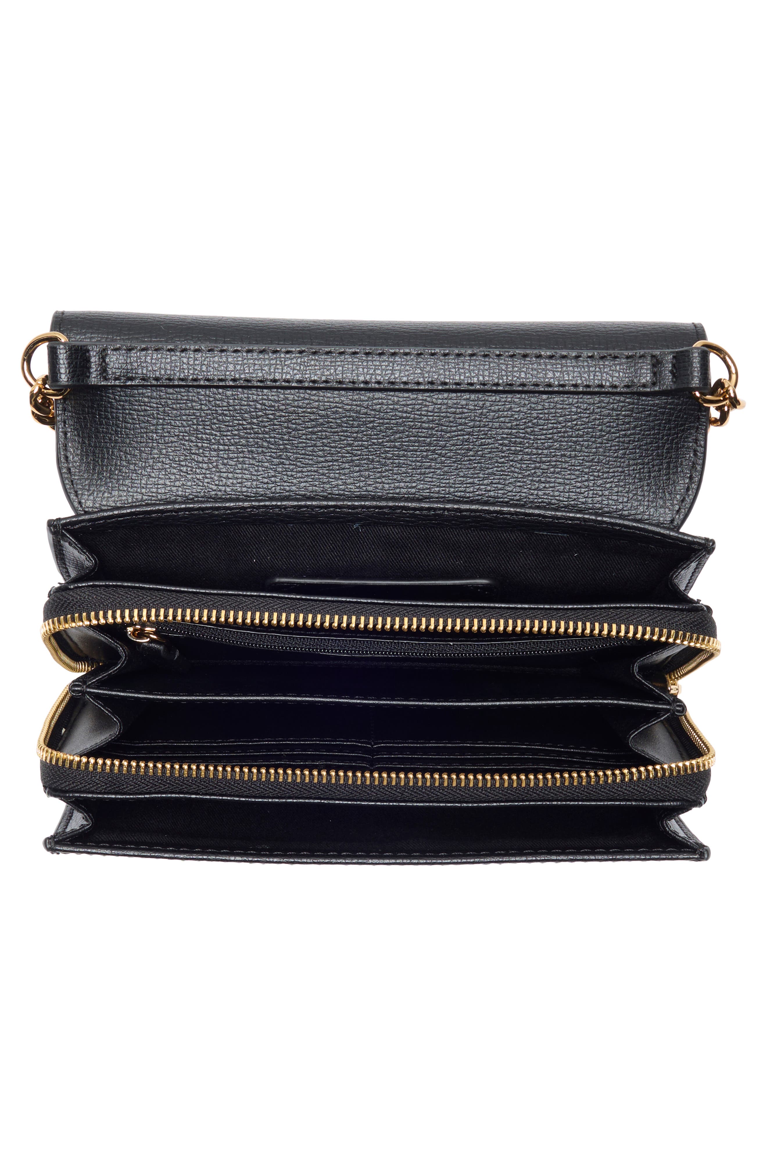 KARL LAGERFELD PARIS Lourdes Crossbody Bag, Alternate, color, Black/ Gold