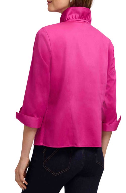 Foxcroft Edith Ruffle Button-up Shirt In Pink