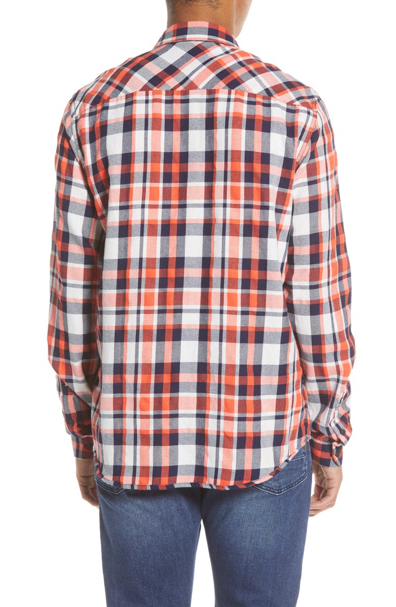 Scotch & Soda Plaid Button-Up Flannel Shirt, Alternate, color, 
