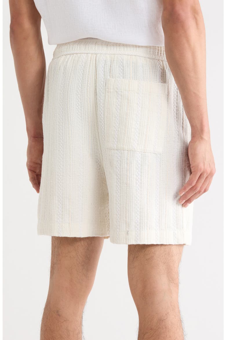 Textured Drawstring Shorts, Alternate, color, CREAM