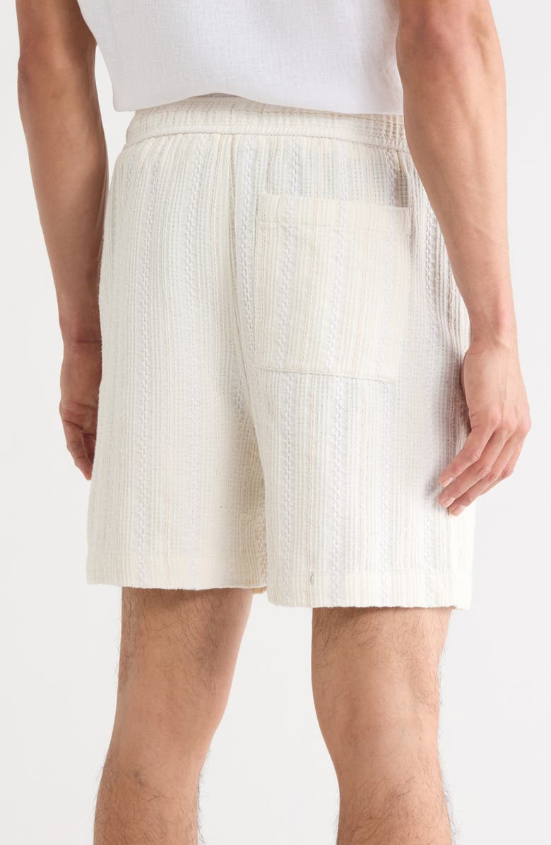 DENIM AND FLOWER Textured Drawstring Shorts, Alternate, color, Cream