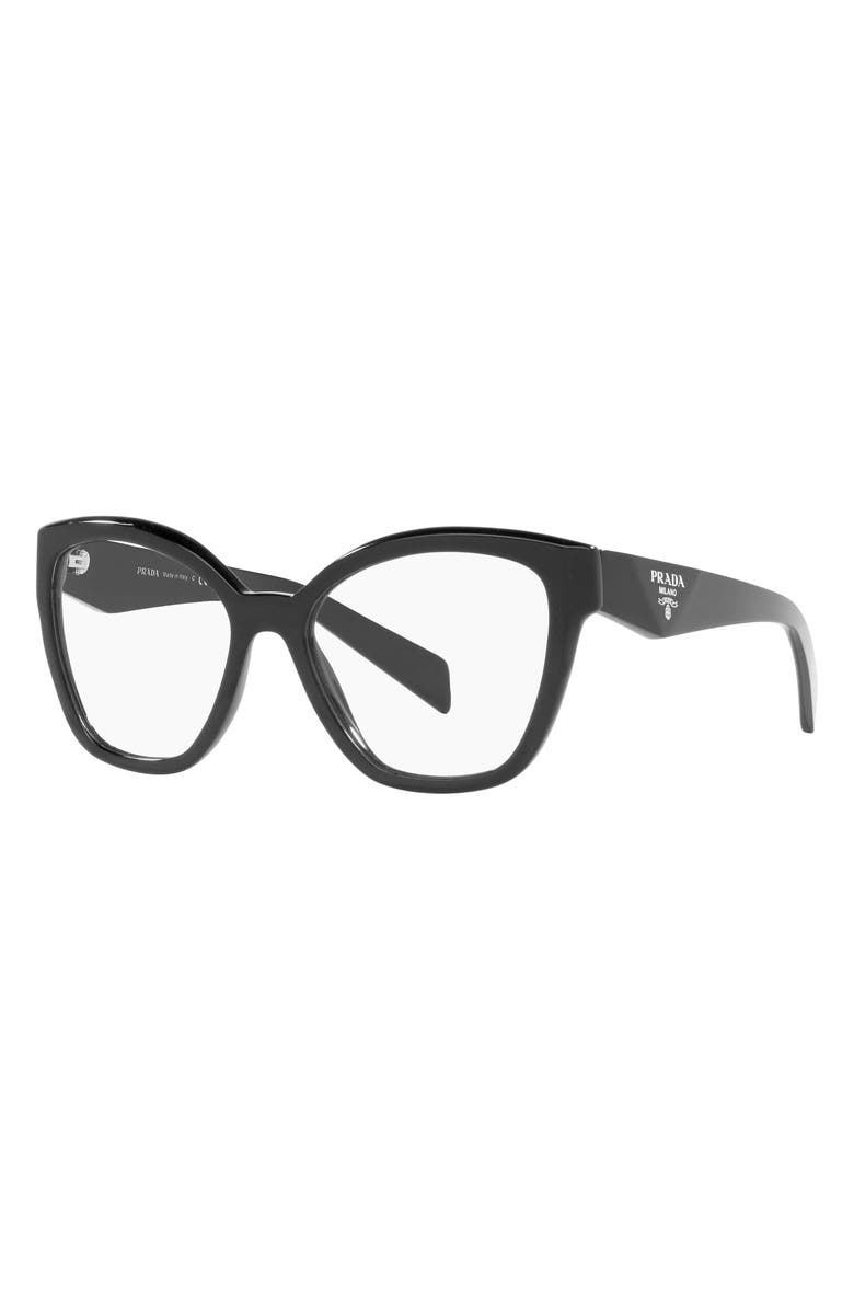 Prada 56mm Square Optical Glasses, Alternate, color,