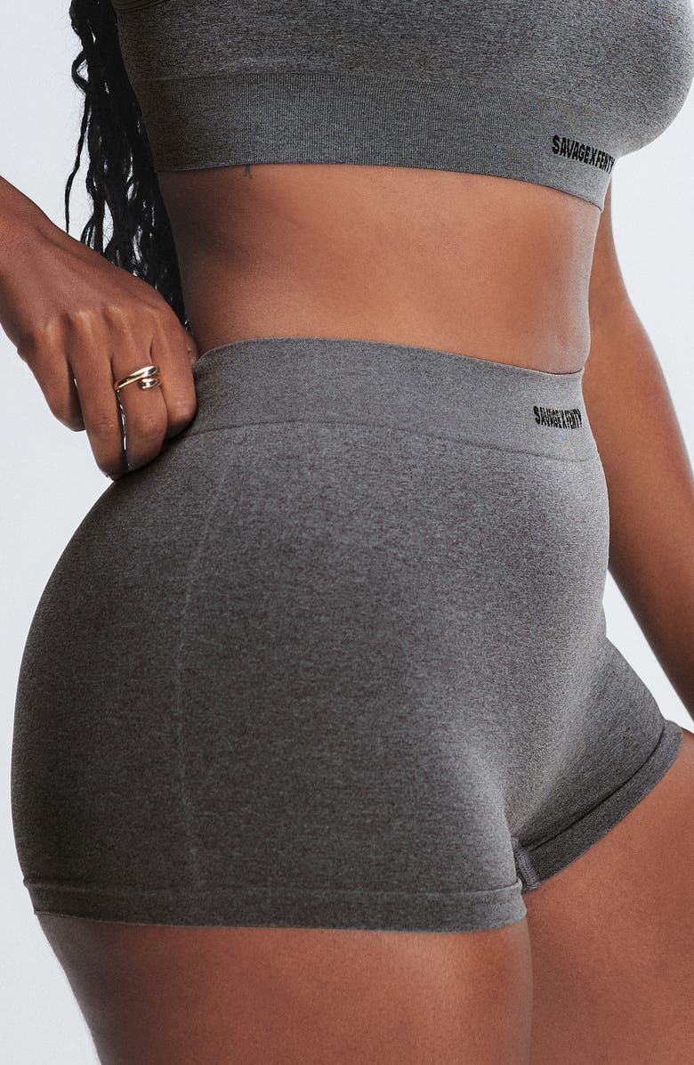 SAVAGE X FENTY Seamless Heather Boyshorts, Alternate, color, Platinum Grey