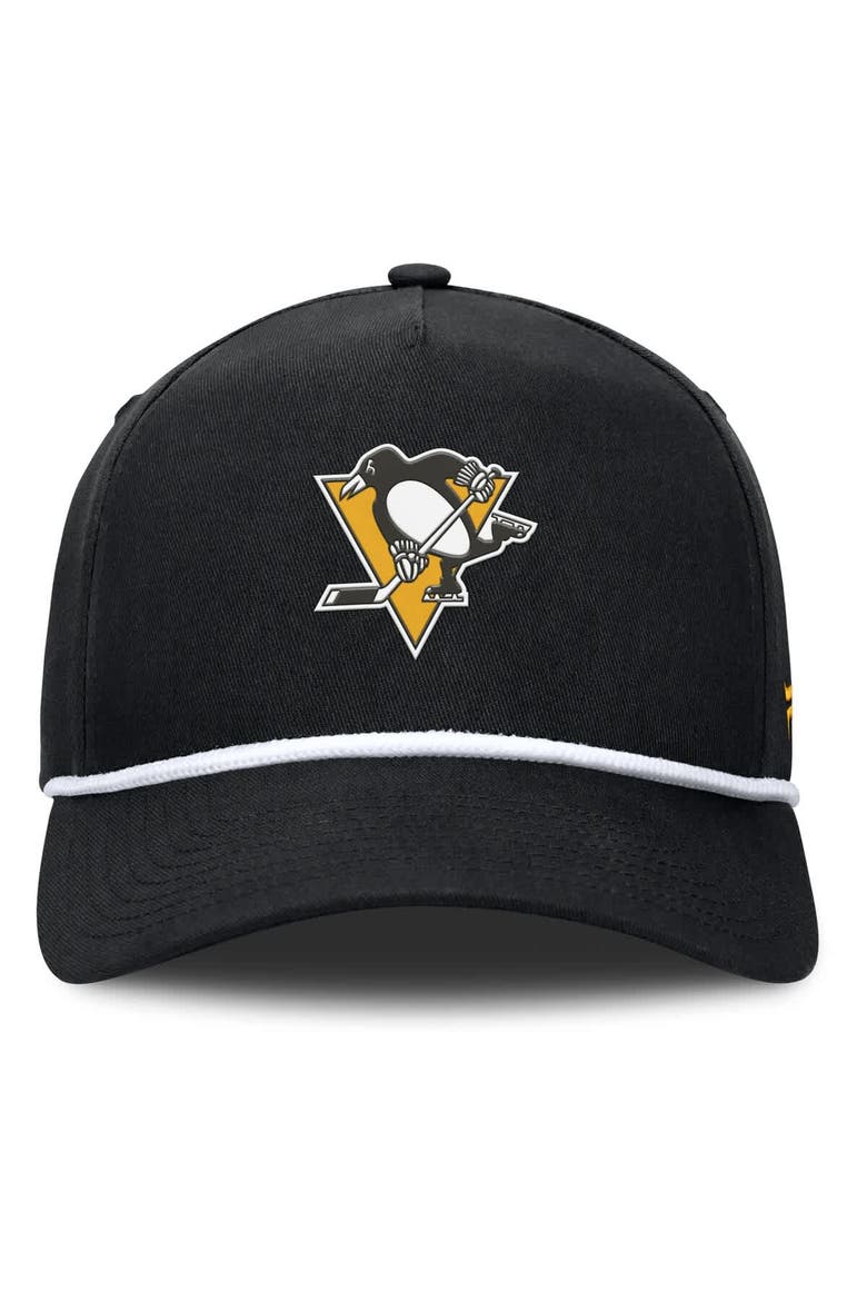 Men's Fanatics Black Pittsburgh Penguins Authentic Pro Rink Roper A-Frame Adjustable Hat, Alternate, color, Black