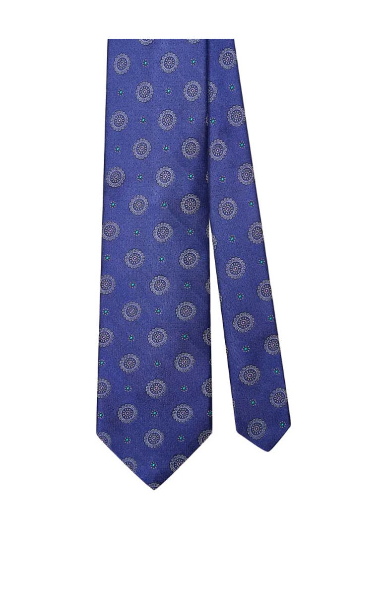 Robert Talbott Robert Flower Medallion Necktie, Main, color, Navy