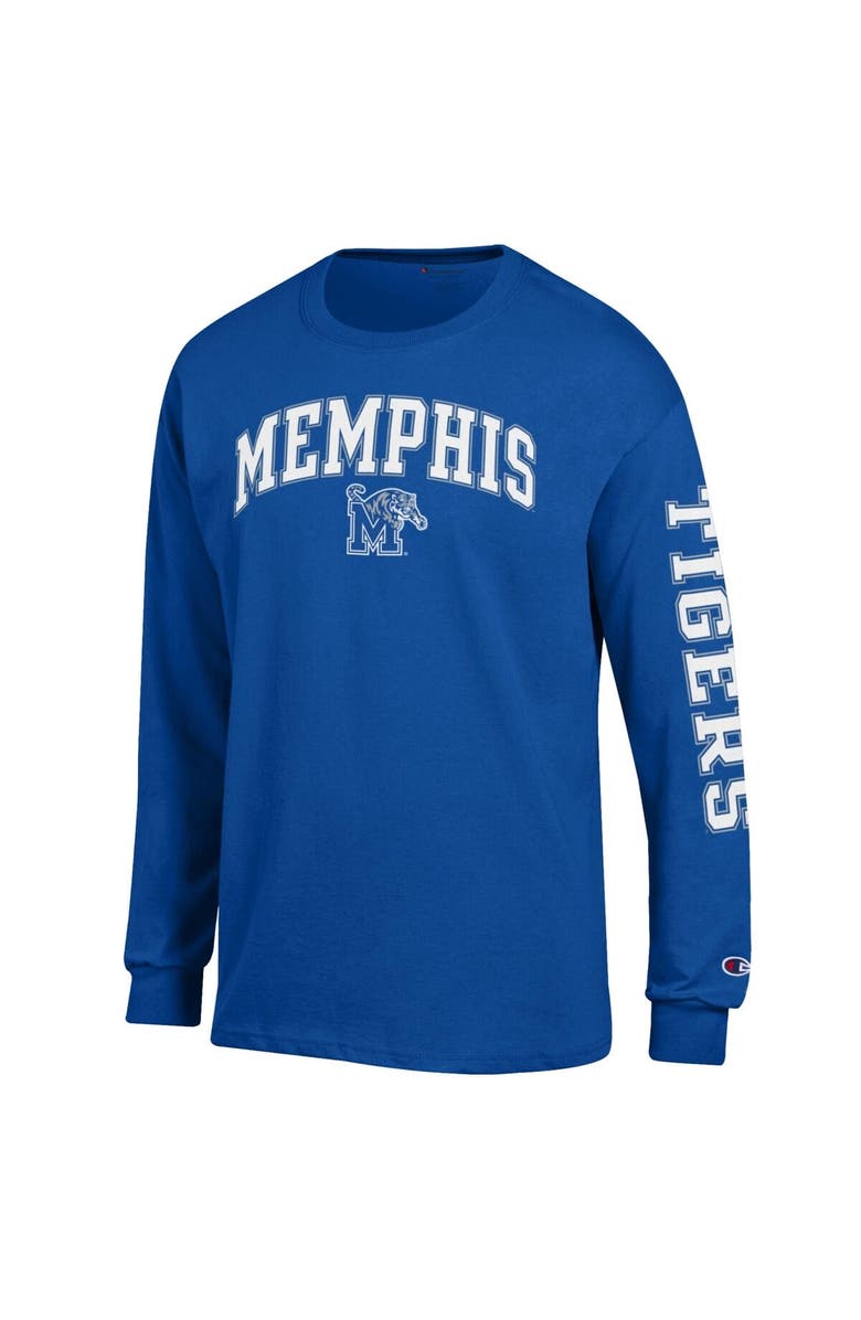 Champion Men's Champion Royal Memphis Tigers Arch Over Logo 2-Hit Long Sleeve T-Shirt, Alternate, color, Royal