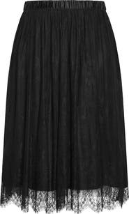 City Chic Ivy Lace Mesh Maxi Skirt