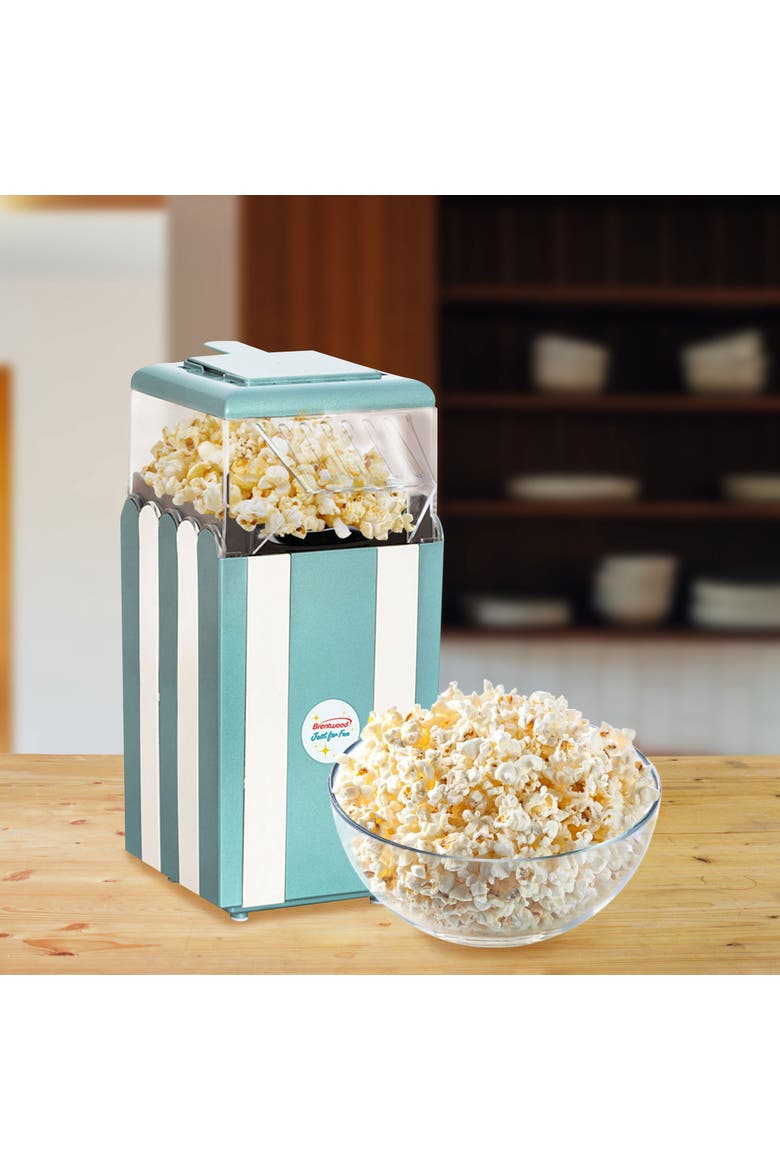 Classic Striped 8 Cup Hot Air Popcorn Maker in Blue, Alternate, color, Blue