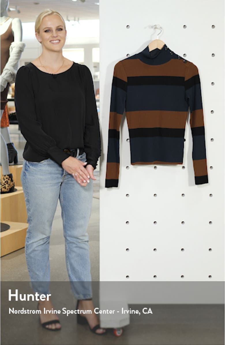 Mandy Button Detail Mock Turtleneck Sweater, sales video thumbnail