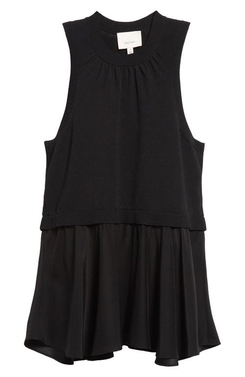 Cinq À Sept Tess Mixed Media Layered Top In Black