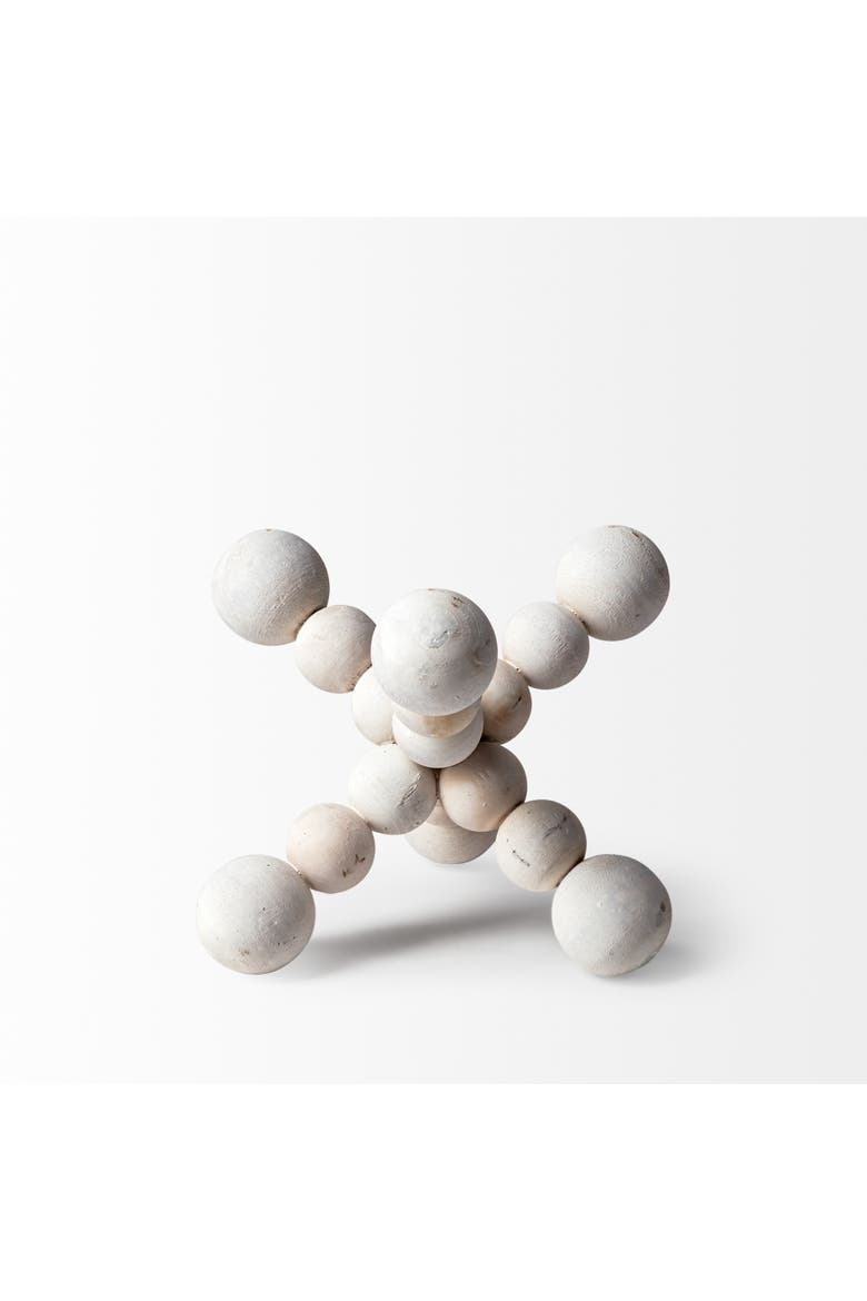 Carrollton Geometric Wood Ball Jack, Alternate, color, White