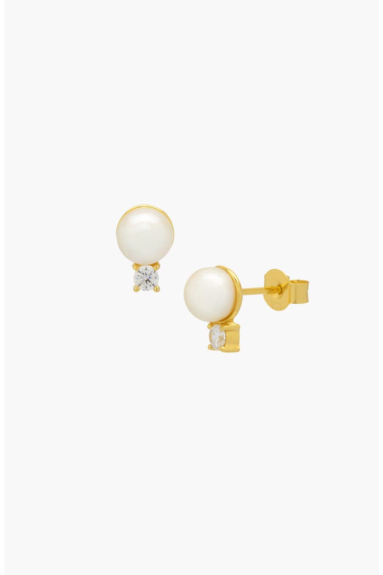 Perto Pearl Stud Earring In Gold, Alternate, color, Gold