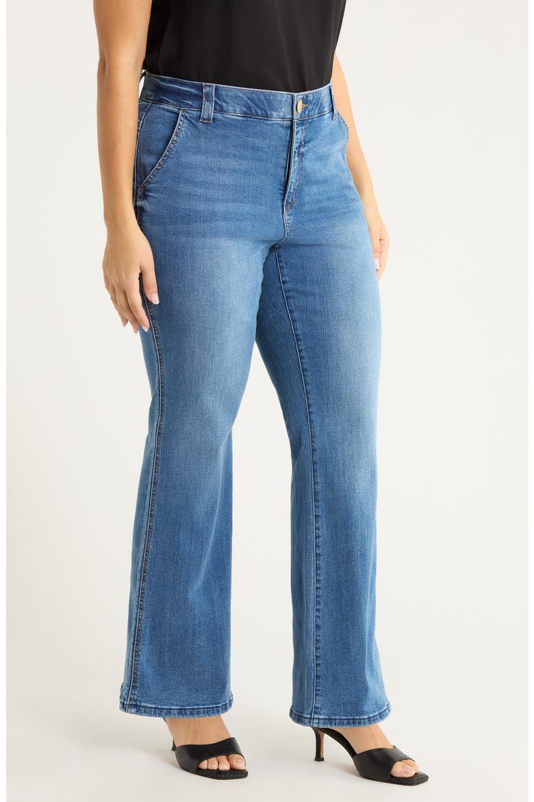 High Waist Bootcut Jeans, Alternate, color, MID BLUE