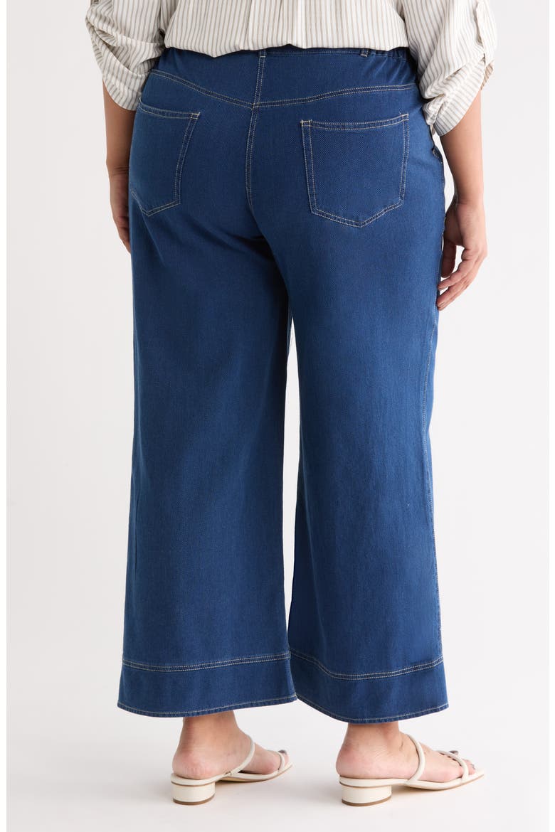 Wide Leg Piqué Knit Pants, Alternate, color, INDIGO-INDIGO