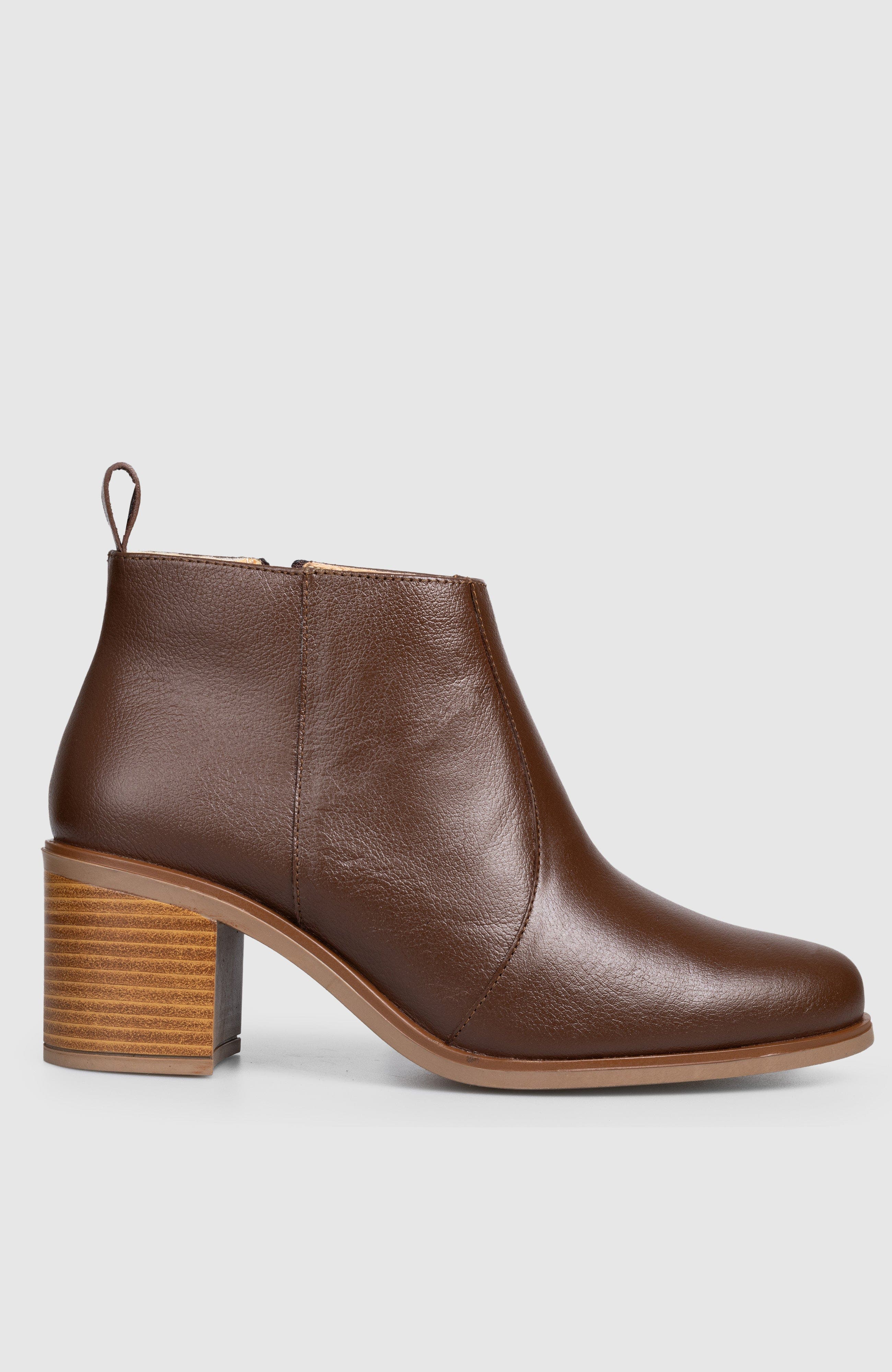 Mia Block Heel Side Up Bootie, Alternate, color, Brown