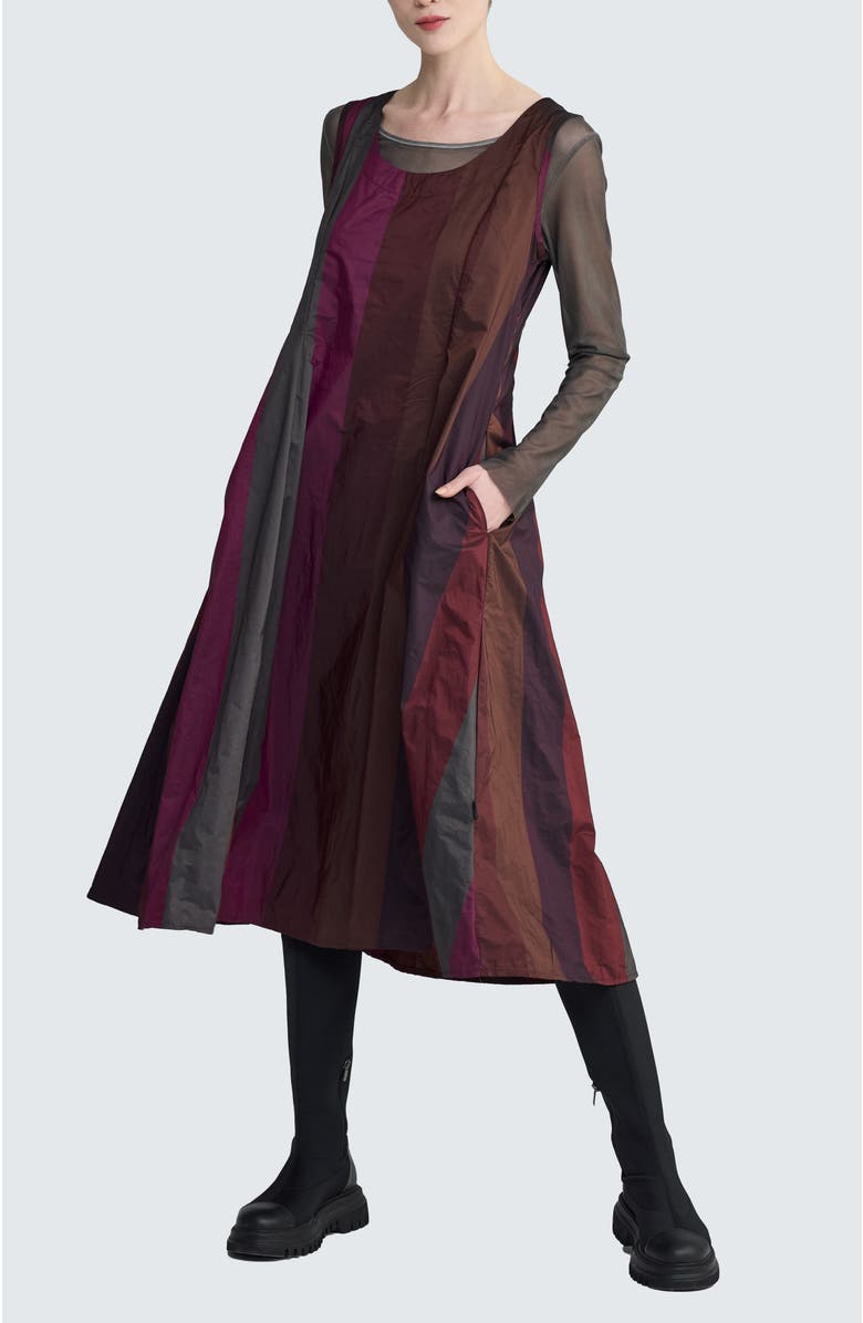 LUUKAA Ruby Pleated Dress, Main, color, Dark Scarlet