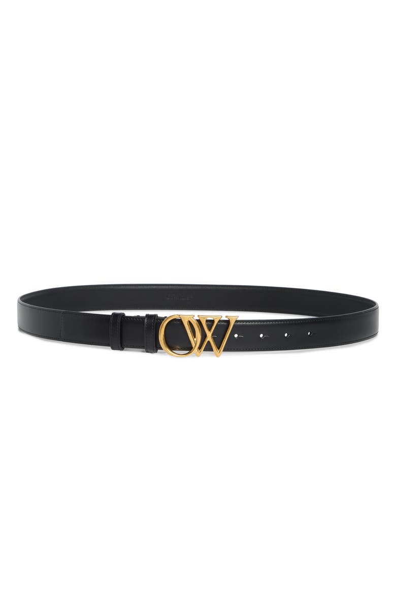 Off-White OW Leather Belt, Main, color, 