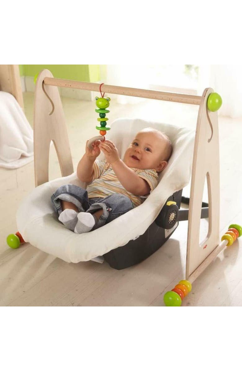 HABA Color Fun Play Gym - Wooden Activity Center with Adjustable Height, Sliding Discs and Dangling Frog, Alternate, color, 