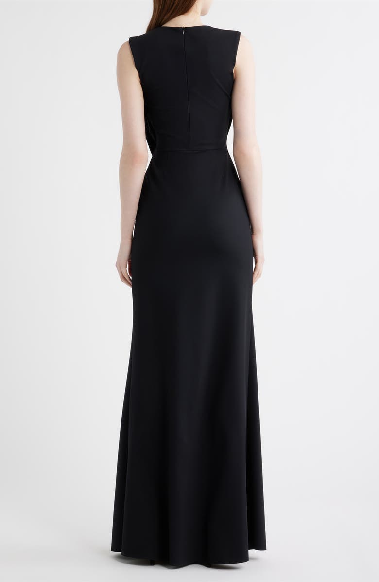 Chiara Boni La Petite Robe Frozy Ruched Sleeveless Gown, Alternate, color, 37 Black