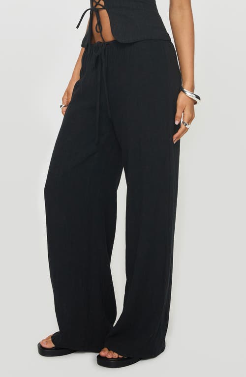 Princess Polly Felipe Linen Blend Pants In Black