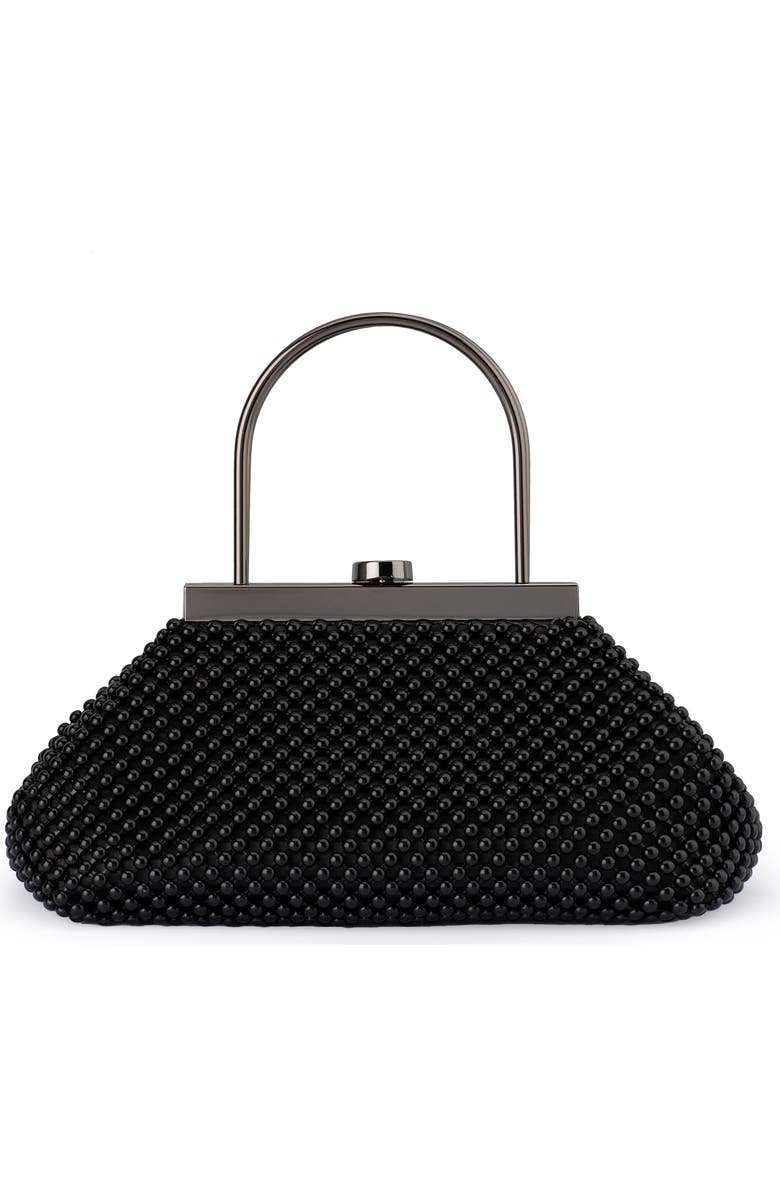 Olga Berg Mimi Ball Mesh Frame Bag, Main, color, Black