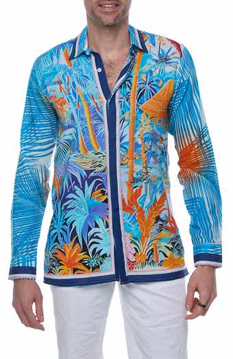 RANEES Resort Extra Trim Fit Linen & Cotton Button-Up Shirt