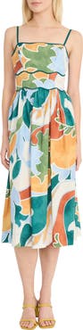 Donna Morgan Geo Print A-Line Dress