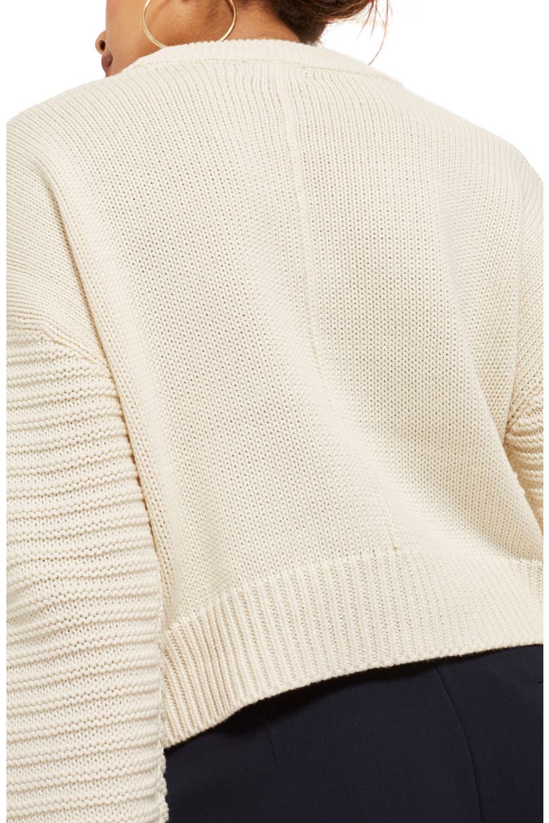 Stitch Sleeve Sweater, Alternate, color, CREAM