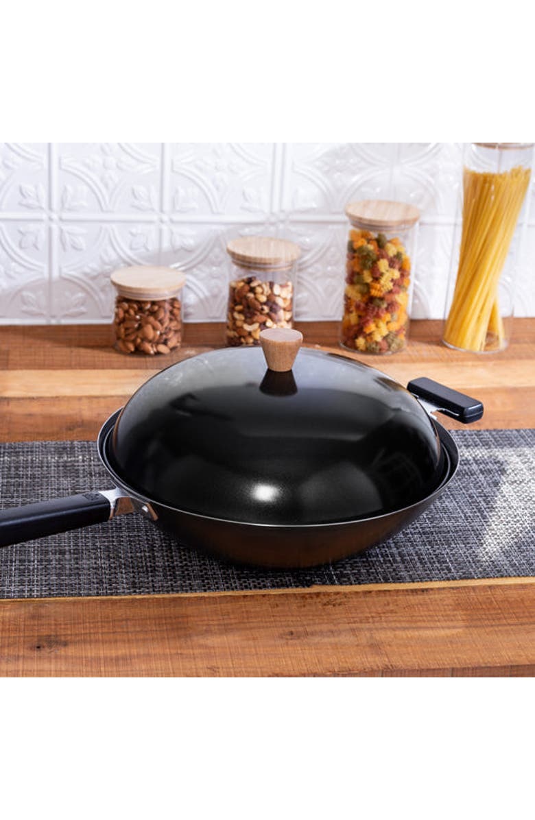 JOYCE CHEN Professional Series Uncoated 14" Wok Bundle, 12 piece, Alternate, color, Bamboo/Carbon Steel