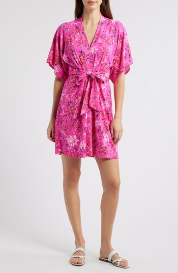 Bandage Letter Solid Color Short Sleeve Shift Dresses