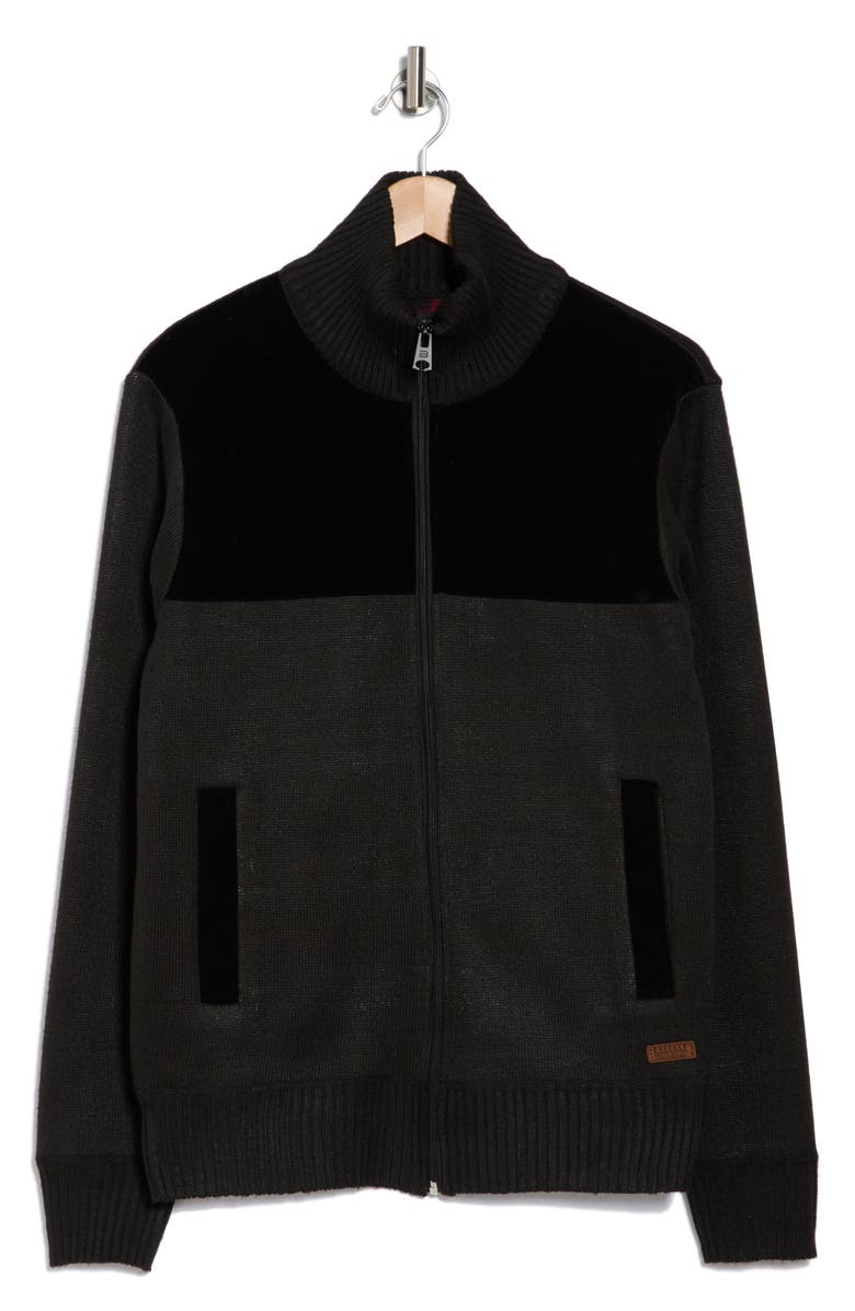 Buffalo Jeans Watchman Corduroy Trim Zip Cardigan, Alternate, color,